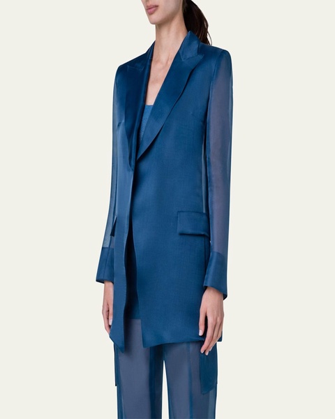 Teodore Silk Gauze Oversize Blazer Jacket
