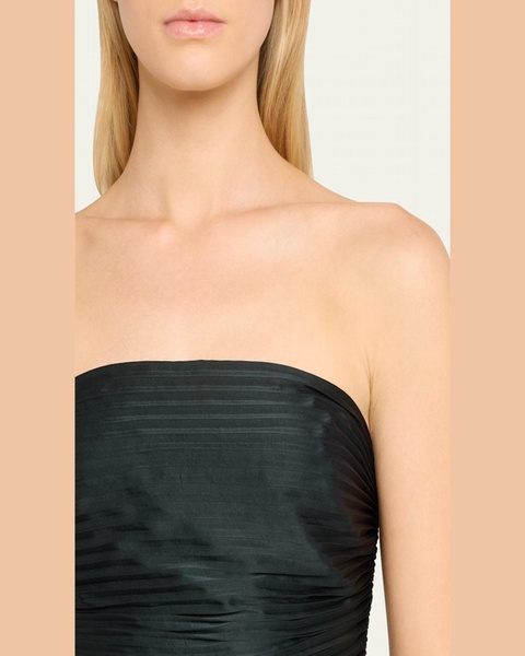 Bianca Pleated Strapless Gown
