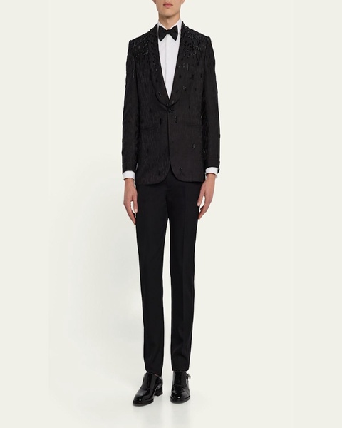 Men's Embroidered Herringbone Dinner Jacket