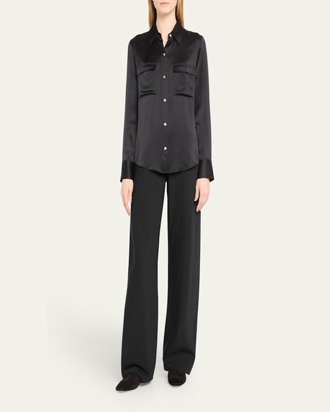 High-Waist Cotton Bias Pants