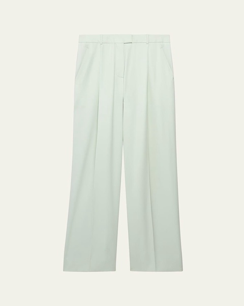 Pleated Wide-Leg Wool Pants