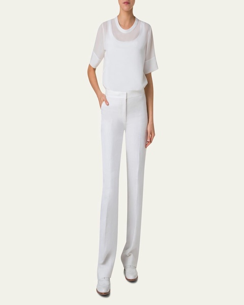 Round Neck Silk Georgette Blouse