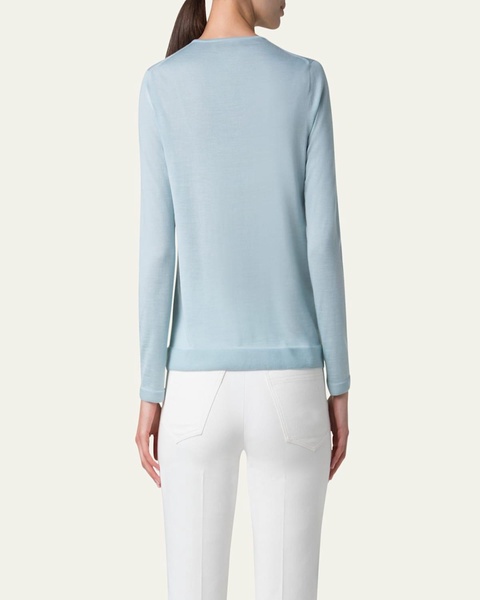 Seamless Cashmere-Silk Crewneck Sweater