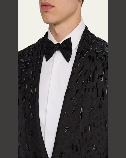 Men's Embroidered Herringbone Dinner Jacket