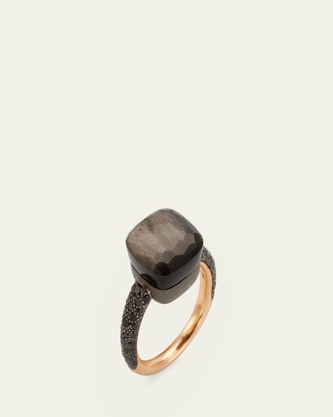 Nudo Maxi 18k Gold Ring with Obsidian and Black Diamonds