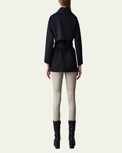 Tyra Double-Face Wool Wrap Coat with Tie Belt