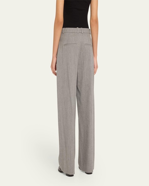 High-Rise Wool Twill Trousers