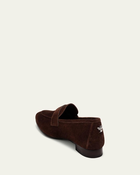 Coffee Suede Flat Loafers