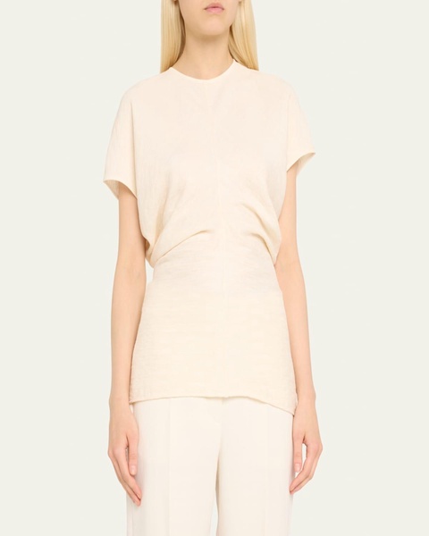 Slouch Waist Short-Sleeve Top