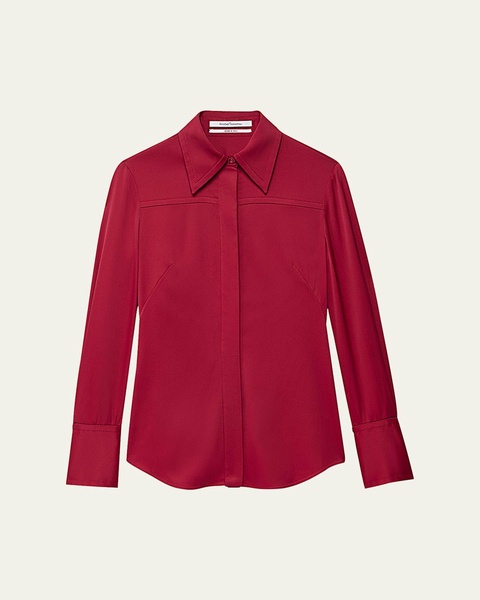 Bias Seamed Button Up Blouse
