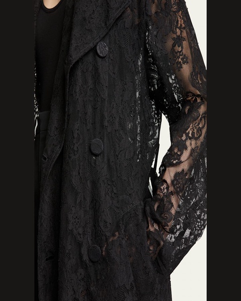 Belted Lace Trench Coat