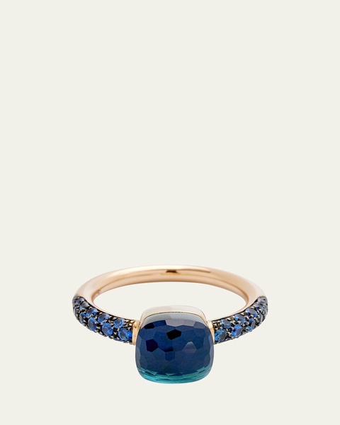 Nudo Petite 18K Rose Gold Ring with London Blue Topaz, Lapis, and Blue Sapphires