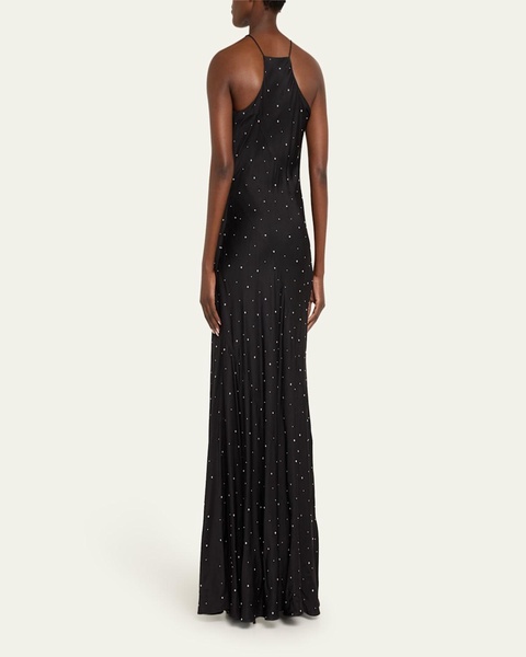 Sybil Stud-Embellished Halter Maxi Dress