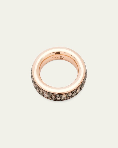 Iconica Small 18k Rose Gold Brown Diamond Ring