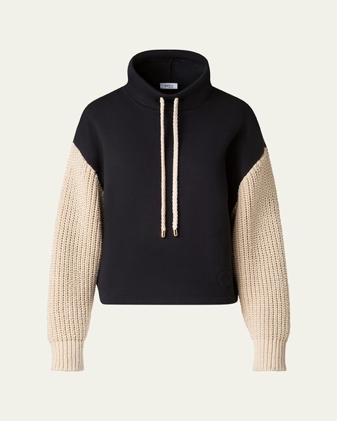 Mixed-Media Chunky Knit Sweater