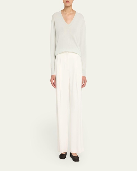Silk-Cashmere Deep V Sweater