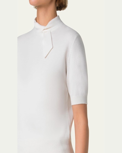 Short Knot Collar Cashmere Sweater