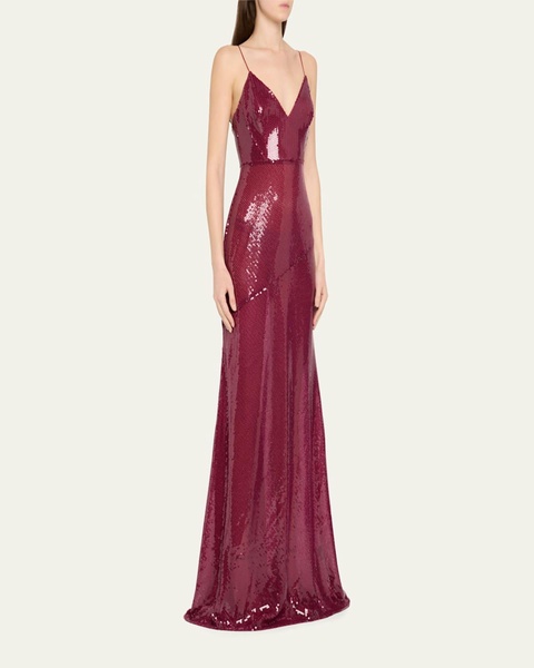 Sequined Paneled Bikini Gown