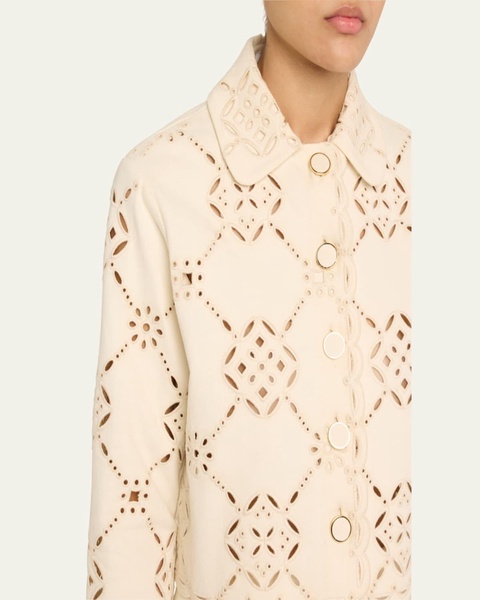 Adelaide Scalloped Eyelet-Embroidered Jacket