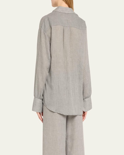 Button-Down Gauze Blouse