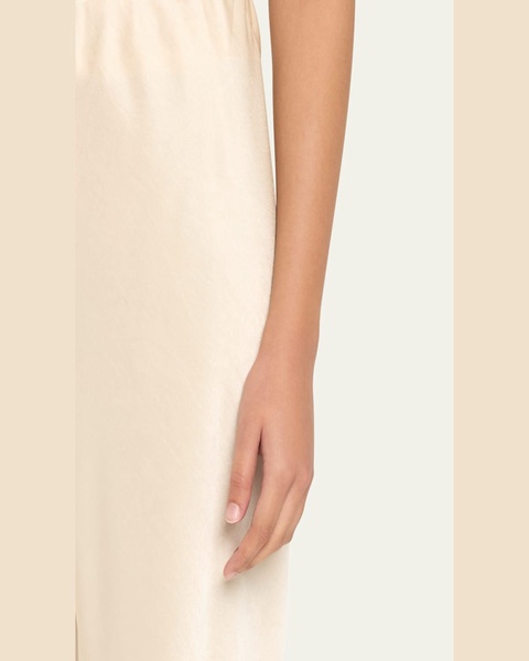 Fluid Bias-Cut Crushed Satin Pants