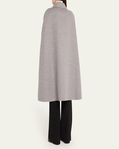Clasp Closure Wool Cashmere Cape