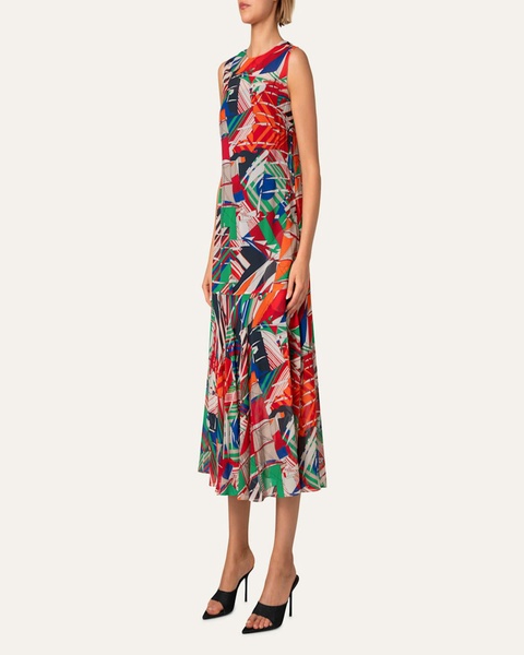Sea Clipper Print Midi Georgette Dress