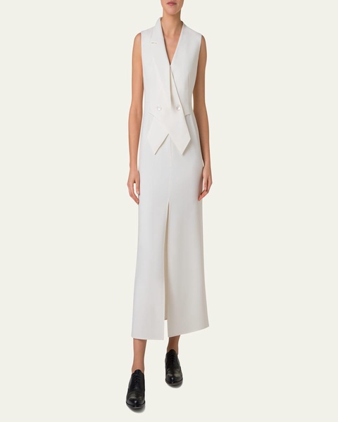 Double-Face Wool Midi Sheath Dress