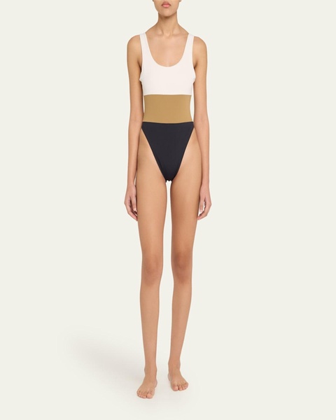 Hume Tricolor One-Piece Swimsuit