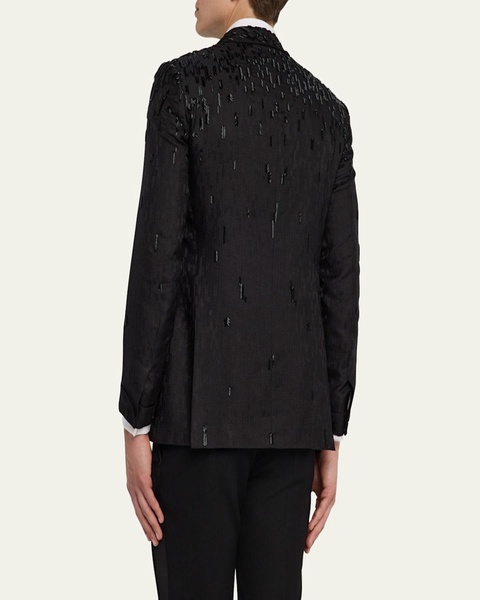 Men's Embroidered Herringbone Dinner Jacket