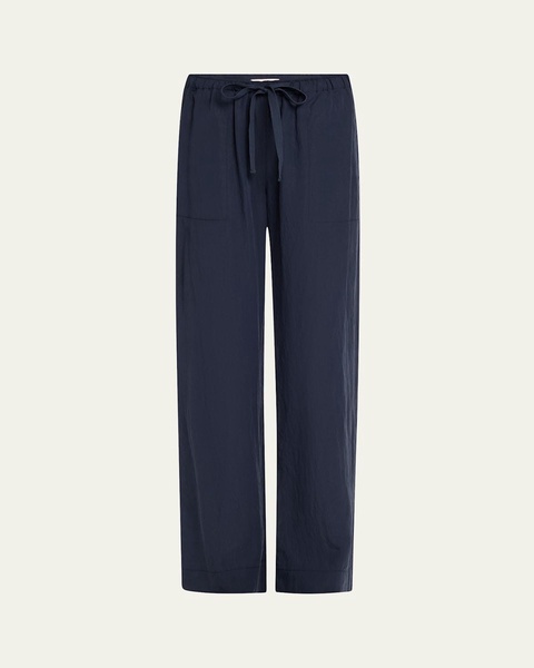 Mid-Rise Wide-Leg Utility Drawstring Pants