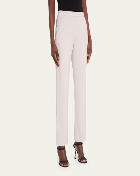 Viscose Cady Straight-Leg Trousers