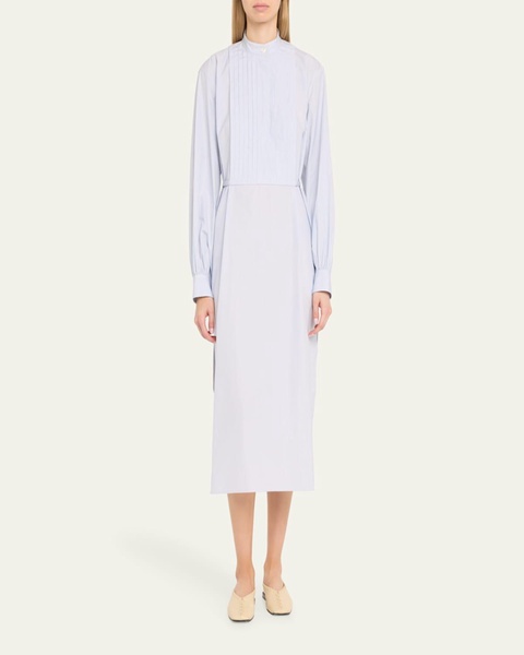 Multi Stripe Cotton Midi Shirtdress