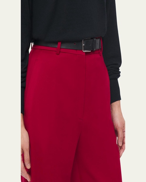 Pleated Wide-Leg Suit Pants