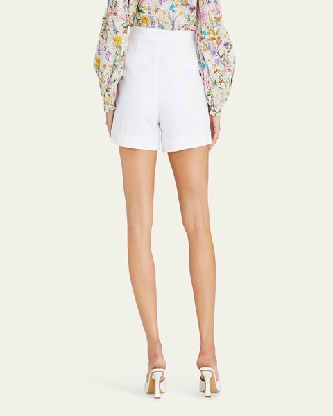 Carrington Pleated Linen Shorts