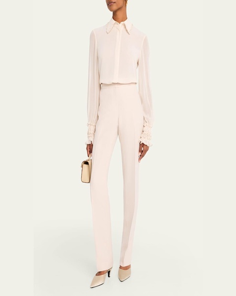 Barrow Straight-Leg Wool-Silk Pants