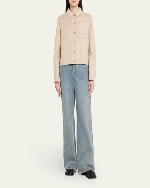 Cashmere Blend Workwear Jacket with Anagram Pocket