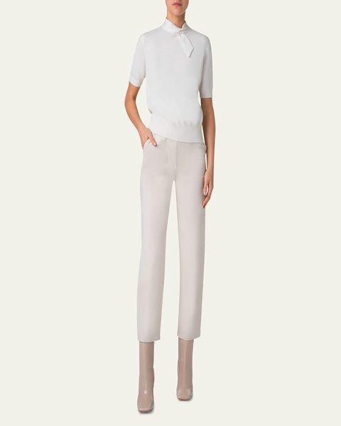 Short Knot Collar Cashmere Sweater