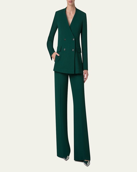 Trinity Double-Breasted Wool Crepe Jacket