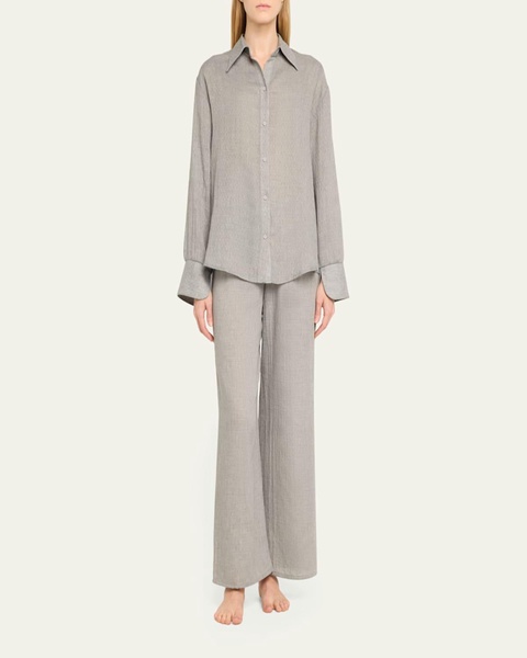 Button-Down Gauze Blouse