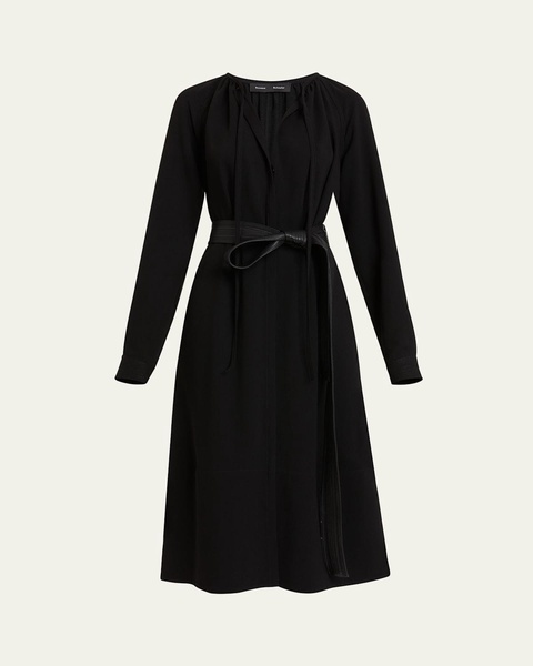Enya Lightweight Crepe Dress with Belt