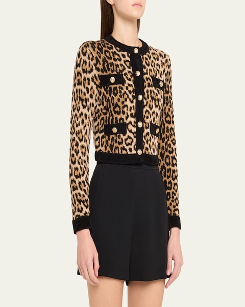 Claira Leopard Cropped Cardigan