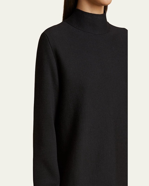 Calliope Mock Neck Wool-Blend Top