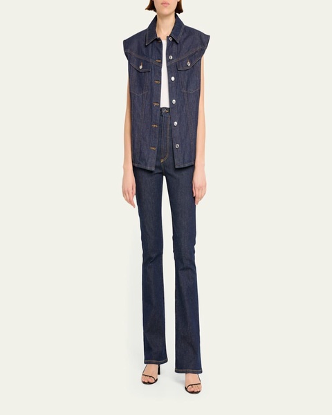 Evan Button-Front Denim Shirt