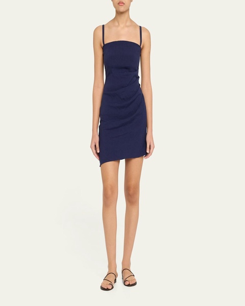 The Nadege Asymmetric Pleated Mini Dress