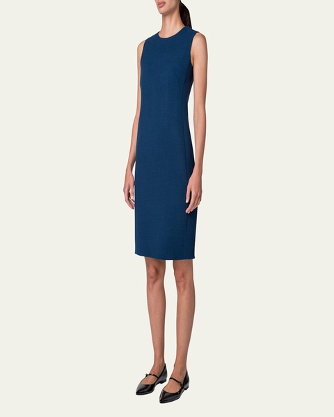 Sleeveless Sheath Wool Dress