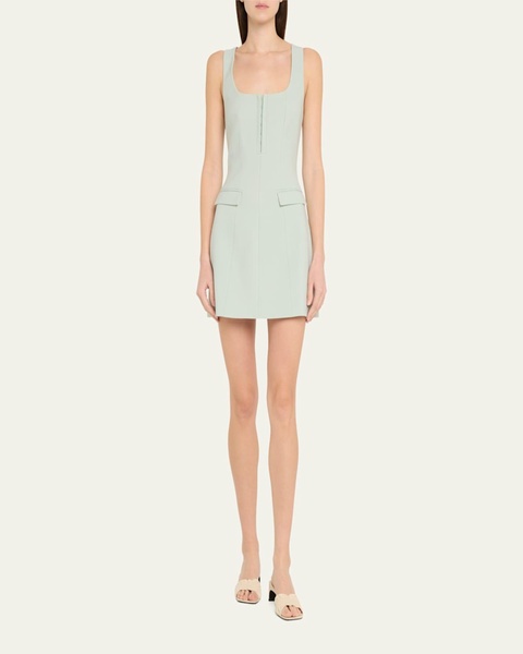 Maeve Square-Neck Wool Mini Dress