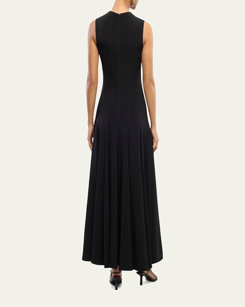 Paneled Drop-Waist Flare Maxi Dress
