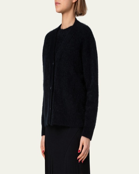 Boxy Brushed Cashmere Cardigan