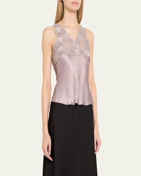 Rose Parfait Lace & Silk Tank